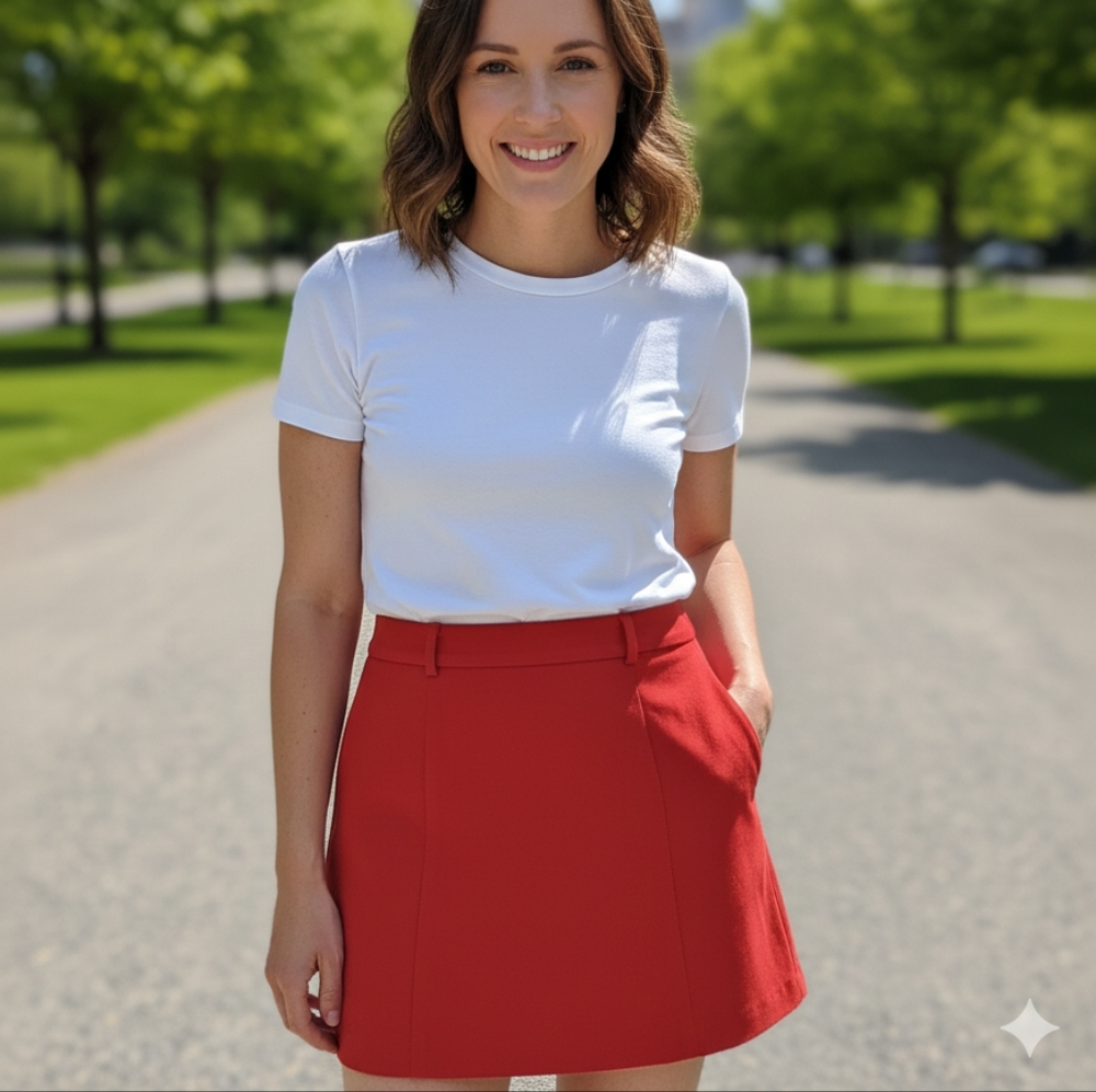 Express Reddish-Orange Skirt